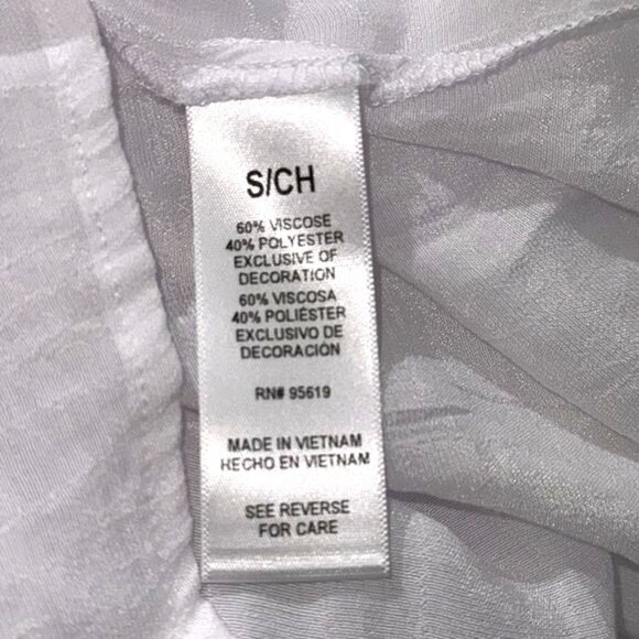 White Sleeveless Tunic Top With Asymmetrical Hem By Fever S Viscose/Polyester - Picture 4 of 10